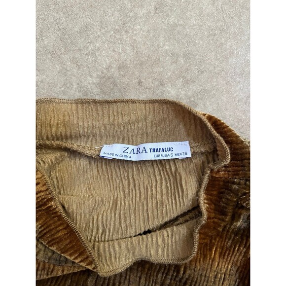 Zara velvet brown Ombre striped short sleeve top size small - Picture 6 of 11